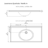 Kit Mueble con Lavamanos Individual Básico Quadratto Gracia 94x86cm con Dos Puertas - MUEBLES PARA LAVAMANOS | Bylmo