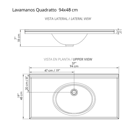 Kit Mueble con Lavamanos Individual Básico Quadratto Gracia 94x86cm con Dos Puertas - MUEBLES PARA LAVAMANOS | Bylmo