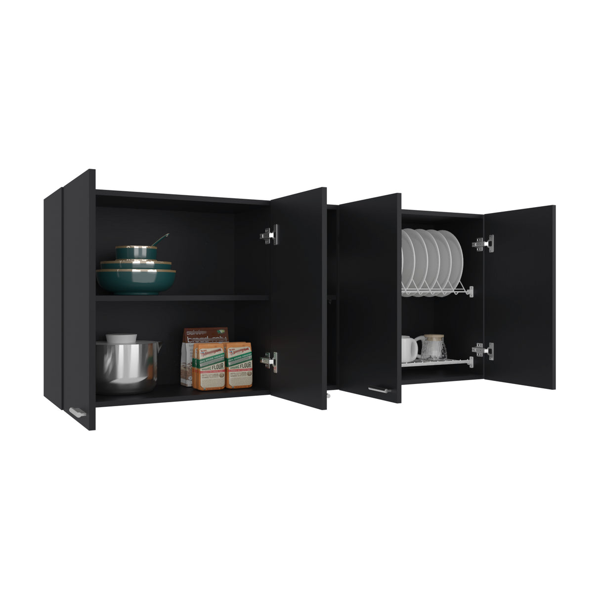 Gabinete de Cocina Portofino Wengue 150x60cm Con Cuatro Cajones cn Espacio para Extractor y con Locero - MUEBLES SUPERIORES DE COCINA | Bylmo