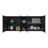 Gabinete de Cocina Portofino Wengue 150x60cm Con Cuatro Cajones cn Espacio para Extractor y con Locero - MUEBLES SUPERIORES DE COCINA | Bylmo
