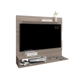 Panel de TV Beijing Bardolino y Blanco 140x120cm Para TV Hasta 55 Pulgadas con Cinco Compartimientos - MUEBLES DE TV | Bylmo