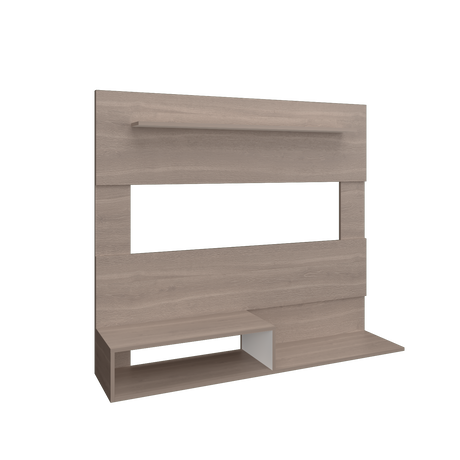 Panel de TV Beijing Bardolino y Blanco 140x120cm Para TV Hasta 55 Pulgadas con Cinco Compartimientos - MUEBLES DE TV | Bylmo