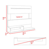 Panel de TV Beijing Bardolino y Blanco 140x120cm Para TV Hasta 55 Pulgadas con Cinco Compartimientos - MUEBLES DE TV | Bylmo