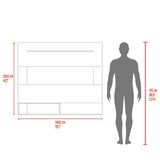 Panel de TV Beijing Bardolino y Blanco 140x120cm Para TV Hasta 55 Pulgadas con Cinco Compartimientos - MUEBLES DE TV | Bylmo