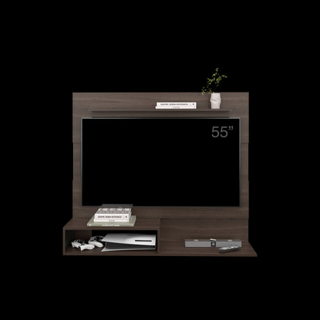 Panel de TV Beijing Milan y Wengue 140x120cm Para TV Hasta 55 Pulgadas con Cinco Compartimientos - MUEBLES DE TV | Bylmo