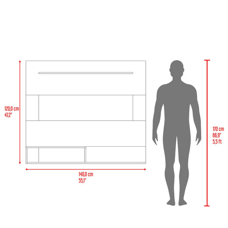 Panel de TV Beijing Milan y Wengue 140x120cm Para TV Hasta 55 Pulgadas con Cinco Compartimientos - MUEBLES DE TV | Bylmo