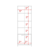 Biblioteca Lisa Fresno y Wengue 63x180.6cm Rectangular con Dos Puertas con Cinco Compartimientos y con Cuatro Entrepaños - BIBLIOTECAS Y ESTANTERIAS | Bylmo