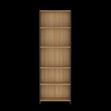 Biblioteca Lisa Fresno y Wengue 63x180.6cm Rectangular con Cinco Compartimientos y con Cuatro Entrepaños - BIBLIOTECAS Y ESTANTERIAS | Bylmo