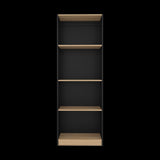 Estantería Home Wengue y Fresno 62.8x180.6cm Rectangular con Cuatro Compartimientos y con Tres Entrepaños - BIBLIOTECAS Y ESTANTERIAS | Bylmo