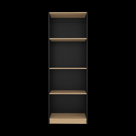 Estantería Home Wengue y Fresno 62.8x180.6cm Rectangular con Cuatro Compartimientos y con Tres Entrepaños - BIBLIOTECAS Y ESTANTERIAS | Bylmo