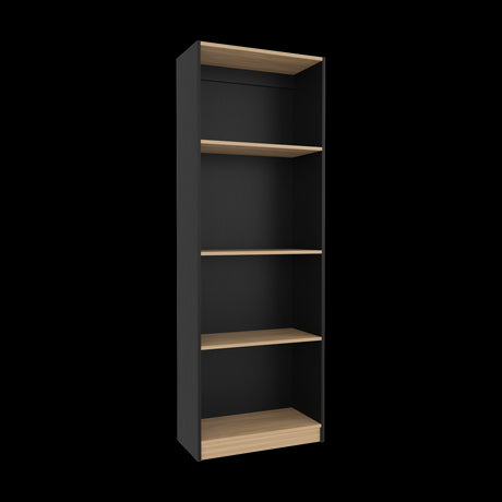 Estantería Home Wengue y Fresno 62.8x180.6cm Rectangular con Cuatro Compartimientos y con Tres Entrepaños - BIBLIOTECAS Y ESTANTERIAS | Bylmo