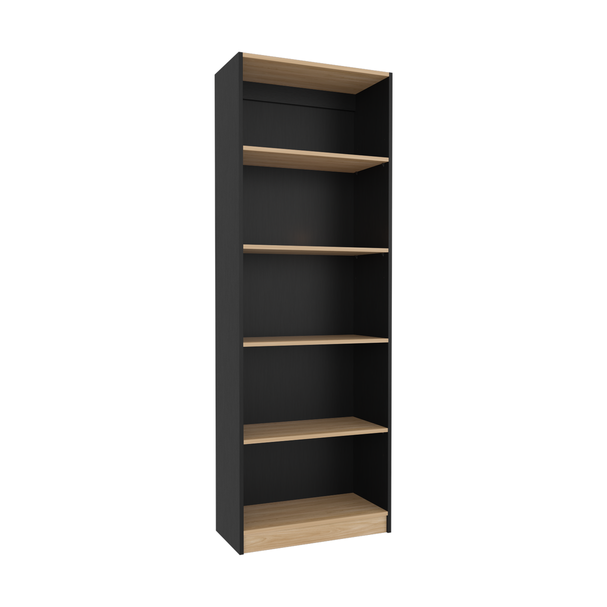 Estantería Home Wengue y Fresno 62.8x180.6cm Rectangular con Cinco Compartimientos y con Cuatro Entrepaños - BIBLIOTECAS Y ESTANTERIAS | Bylmo