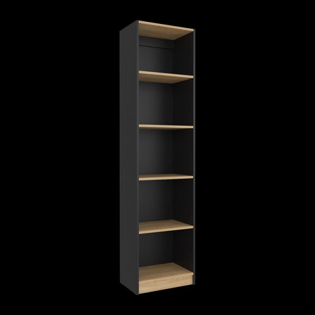 Estantería Home Wengue y Fresno 45x180.6cm Rectangular con Cinco Compartimientos y con Cuatro Entrepaños - BIBLIOTECAS Y ESTANTERIAS | Bylmo