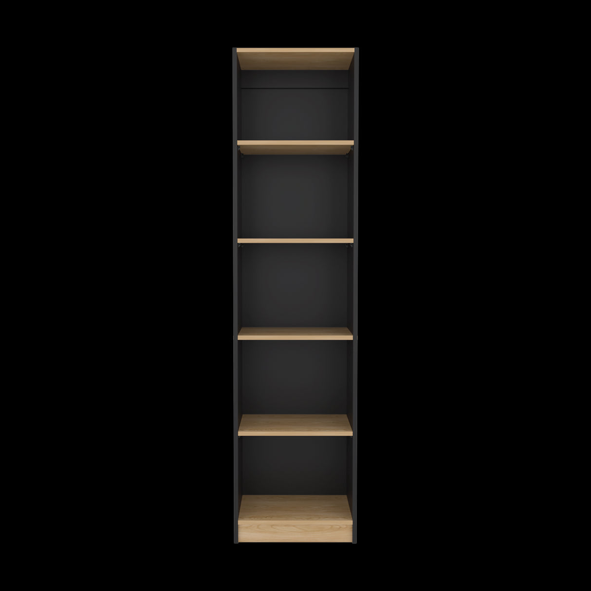 Estantería Home Wengue y Fresno 45x180.6cm Rectangular con Cinco Compartimientos y con Cuatro Entrepaños - BIBLIOTECAS Y ESTANTERIAS | Bylmo