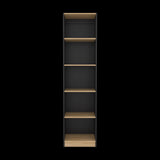 Estantería Home Wengue y Fresno 45x180.6cm Rectangular con Cinco Compartimientos y con Cuatro Entrepaños - BIBLIOTECAS Y ESTANTERIAS | Bylmo