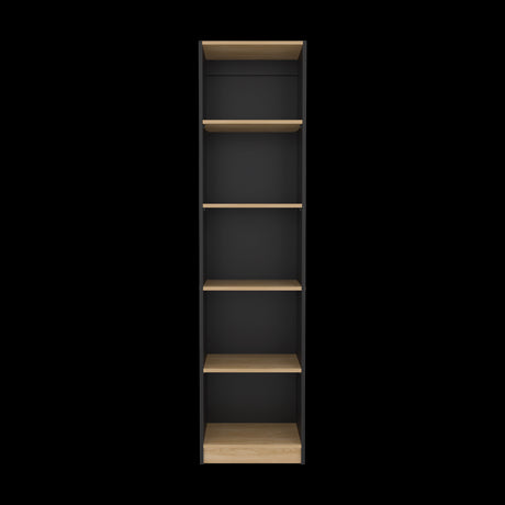 Estantería Home Wengue y Fresno 45x180.6cm Rectangular con Cinco Compartimientos y con Cuatro Entrepaños - BIBLIOTECAS Y ESTANTERIAS | Bylmo