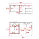 Cocina Emilia Fresno y Taupe 150x60.1cm con Mesón de Acero Inoxidable y con Pozuelo Lado Derecho - COCINAS | Bylmo
