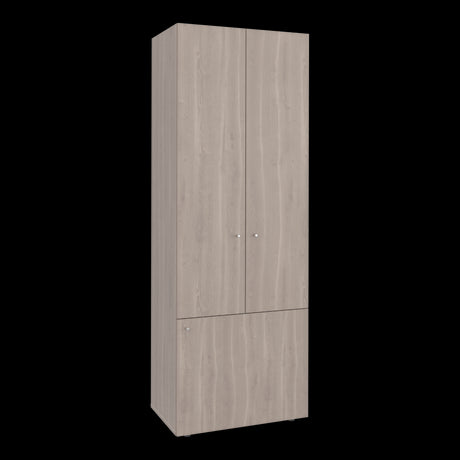 Closet Tuhogar Bardolino y Blanco 60x170cm con Cuatro Compartimientos y con Tres Puertas - CLOSETS | Bylmo