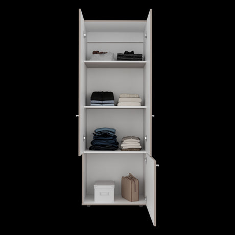 Closet Tuhogar Bardolino y Blanco 60x170cm con Cuatro Compartimientos y con Tres Puertas - CLOSETS | Bylmo