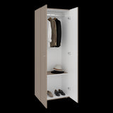 Closet Tuhogar Bardolino y Blanco 60x170cm con Tres Compartimientos y con Dos Puertas - CLOSETS | Bylmo