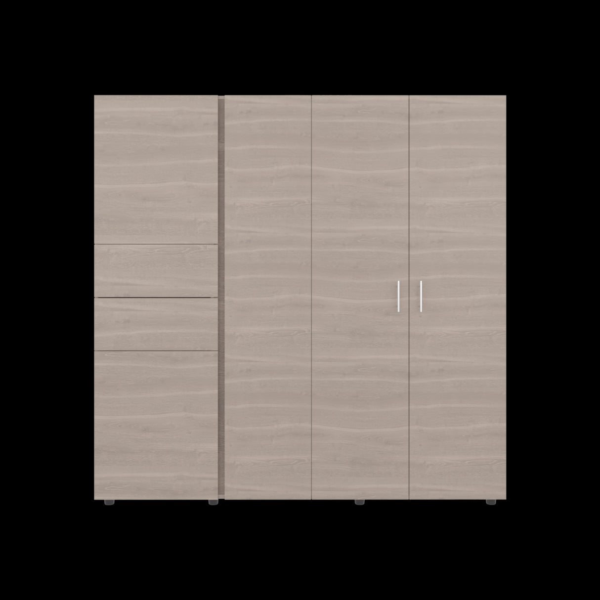 Closet Antalya Bardolino y Blanco 200.1x200cm con Diez Compartimientos y con Cinco Puertas - CLOSETS | Bylmo