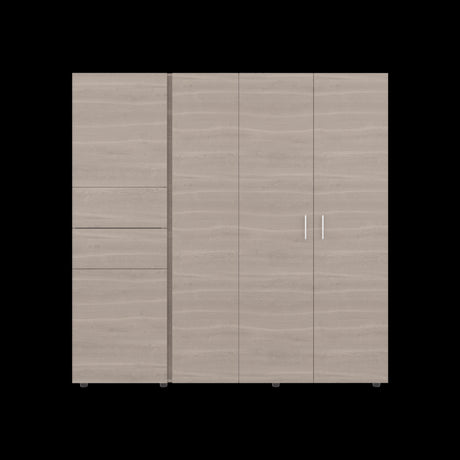 Closet Antalya Bardolino y Blanco 200.1x200cm con Diez Compartimientos y con Cinco Puertas - CLOSETS | Bylmo