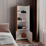 Closet Tuhogar Fresno y Blanco 60x170cm con Cuatro Compartimientos y con Tres Puertas - CLOSETS | Bylmo