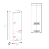 Closet Tuhogar Fresno y Blanco 60x170cm con Tres Compartimientos y con Dos Puertas - CLOSETS | Bylmo