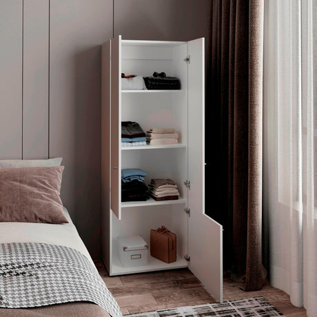 Closet Tuhogar Blanco 60x170cm con Cuatro Compartimientos y con Tres Puertas - CLOSETS | Bylmo