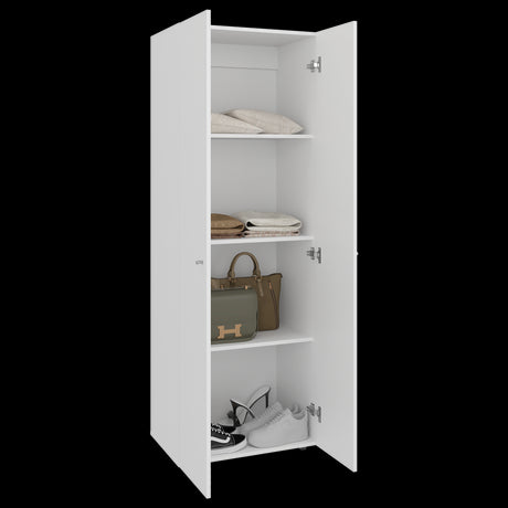 Closet Tuhogar Blanco 60x170cm con Cuatro Compartimientos y con Dos Puertas - CLOSETS | Bylmo
