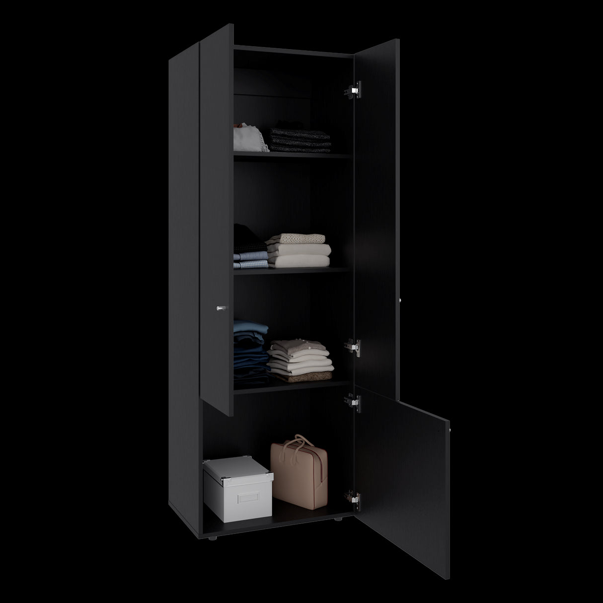 Closet Tuhogar Wengue 60x170cm con Cuatro Compartimientos y con Tres Puertas - CLOSETS | Bylmo