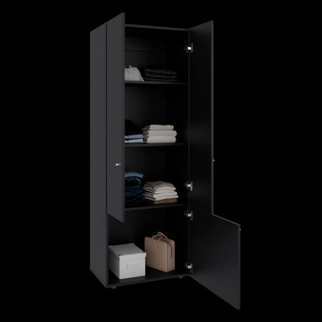 Closet Tuhogar Wengue 60x170cm con Cuatro Compartimientos y con Tres Puertas - CLOSETS | Bylmo