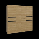 Closet Berino Fresno y Wengue 200x200cm con Diez Compartimientos y con Seis Puertas - CLOSETS | Bylmo
