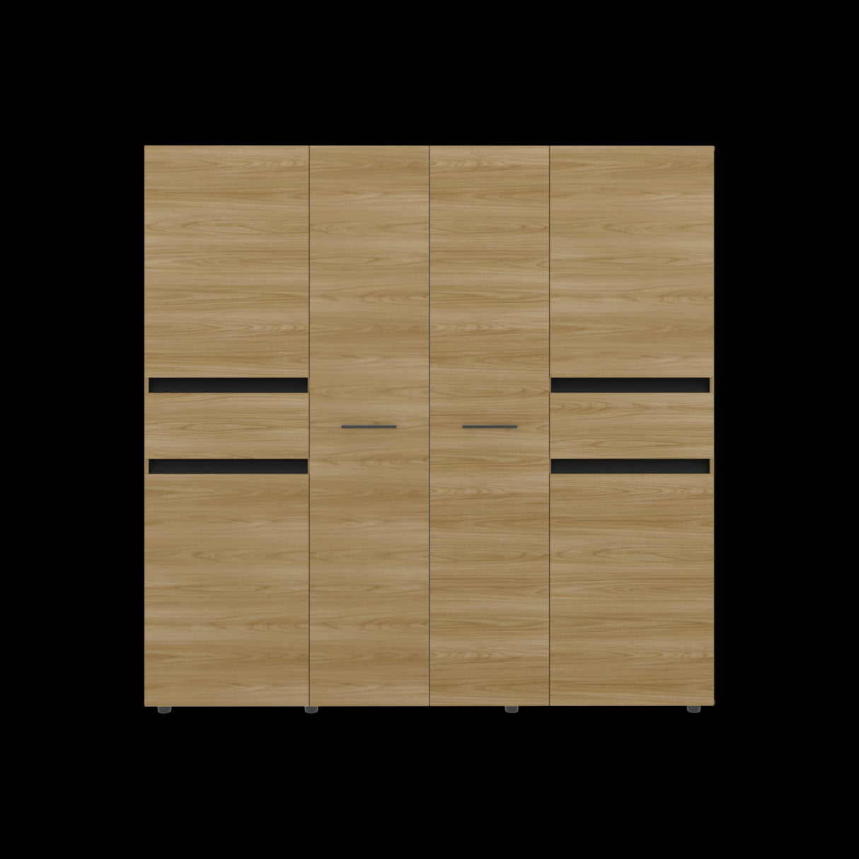 Closet Berino Fresno y Wengue 200x200cm con Diez Compartimientos y con Seis Puertas - CLOSETS | Bylmo