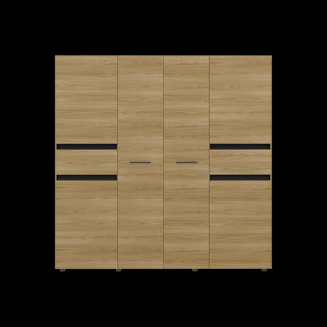 Closet Berino Fresno y Wengue 200x200cm con Diez Compartimientos y con Seis Puertas - CLOSETS | Bylmo