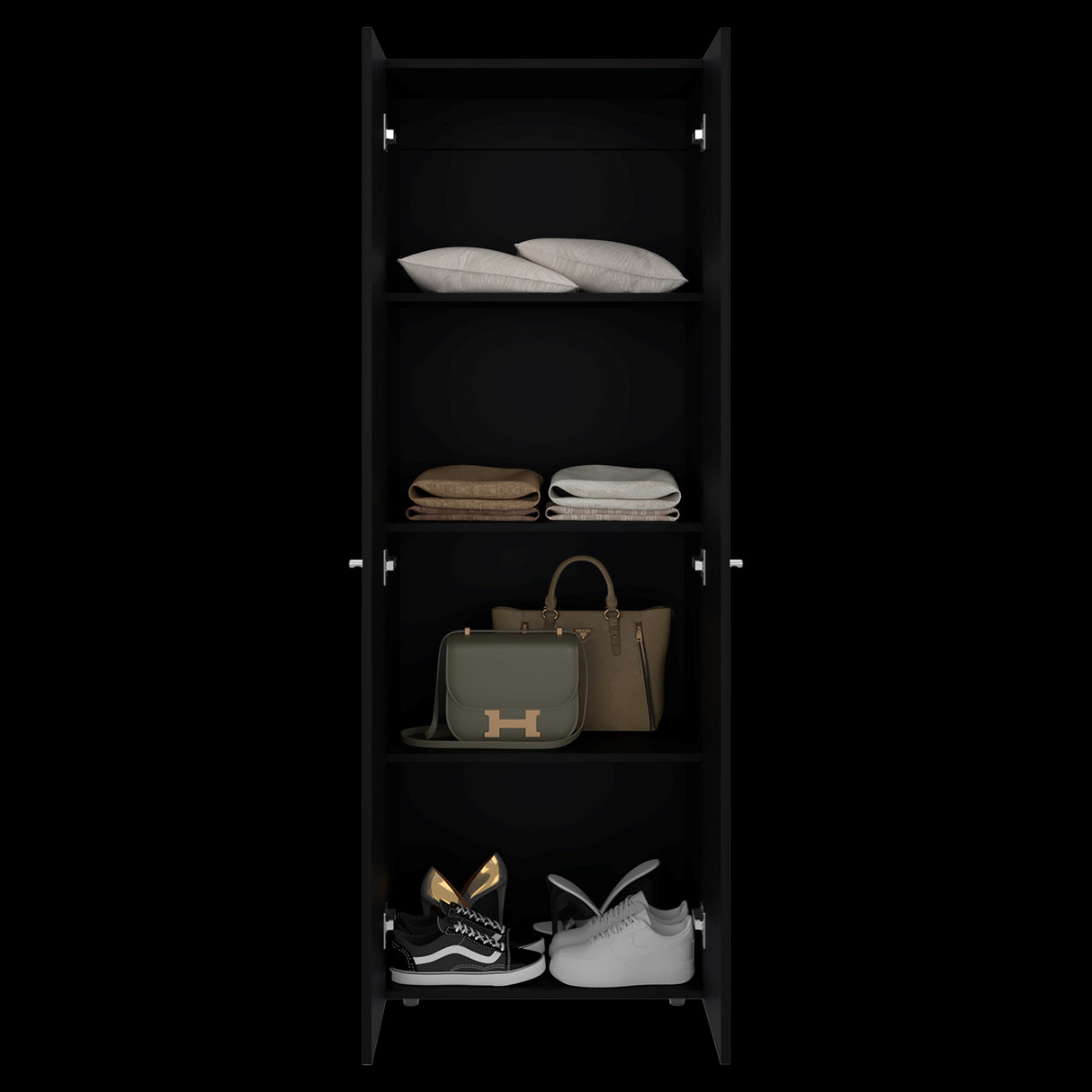 Closet Tuhogar Wengue 60x170cm con Cuatro Compartimientos y con Dos Puertas - CLOSETS | Bylmo