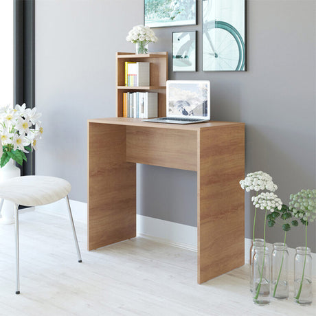 Escritorio Seattle Almendra 80x113cm Minimalista con Organizador de Libros - ESCRITORIOS | Bylmo