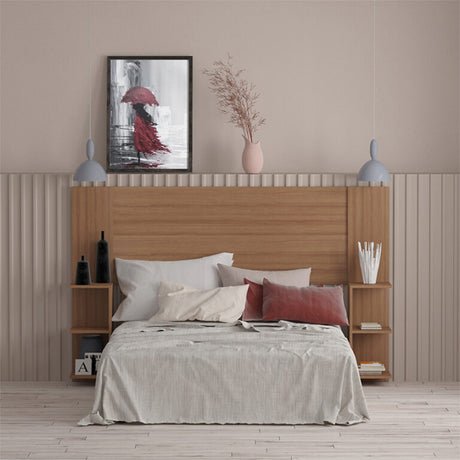 Cabecero Phoenix Almendra 194.8x120.5cm para Cama Doble 140 X 190 cm con Acabado Liso - CABECEROS | Bylmo