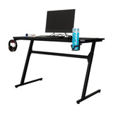 Escritorio Gamer Carbon Racer Negro y Fibra de Carbono 60x120cm sin Cajones - ESCRITORIOS | Bylmo