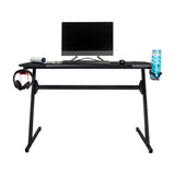 Escritorio Gamer Carbon Racer Negro y Fibra de Carbono 60x120cm sin Cajones - ESCRITORIOS | Bylmo