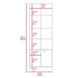 Biblioteca Lisa Plomo y Blanco 63x180cm Rectangular con Cinco Compartimientos y Cuatro Entrepaños - BIBLIOTECAS Y ESTANTERIAS | Bylmo