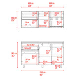 Cocina Allen Blanco y Wengue 150x60cm con Mesón de Acero Inoxidable y Pozuelo Lado Derecho - COCINAS | Bylmo