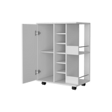 Bar Carro Blanco 60x82.1cm con Cinco Compartimientos y con Seis Portabotellas - BARES | Bylmo