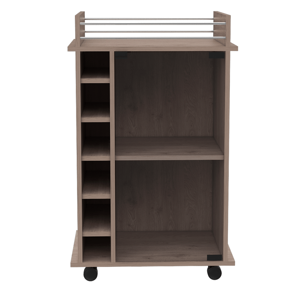 Bar Dukat Ceniza 55x89cm con Cuatro Compartimientos y con Seis Portabotellas - BARES | Bylmo