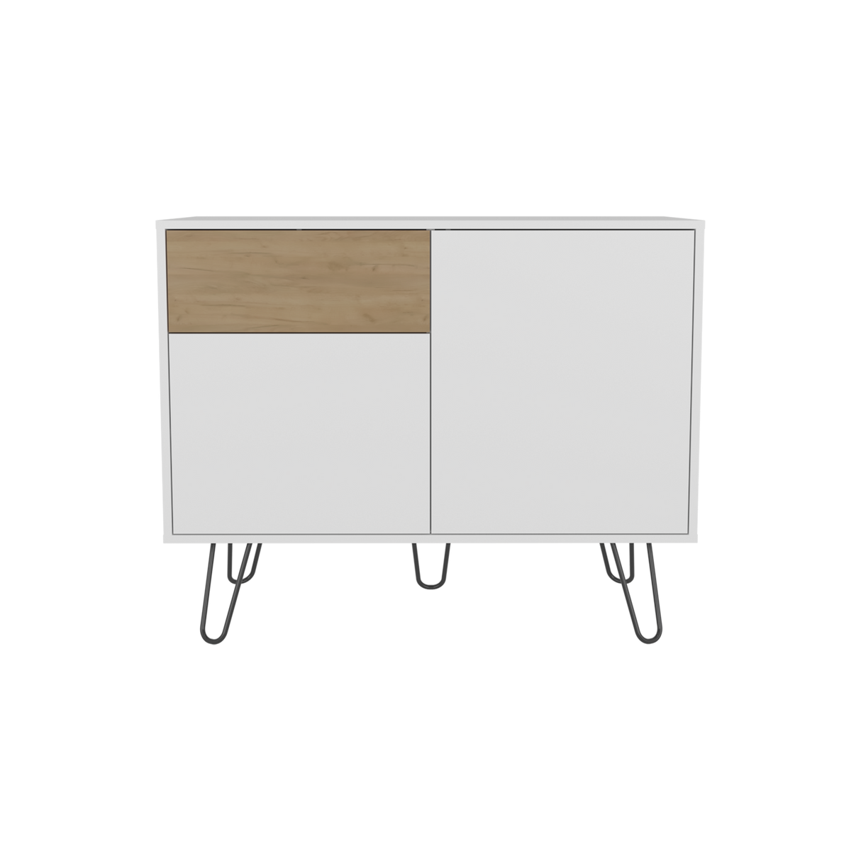 Aparador Tori Blanco y Fresno 99.2x80cm con Un Cajón y con Cinco Compartimientos - BIFES Y ARRIMOS | Bylmo