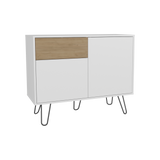 Aparador Tori Blanco y Fresno 99.2x80cm con Un Cajón y con Cinco Compartimientos - BIFES Y ARRIMOS | Bylmo