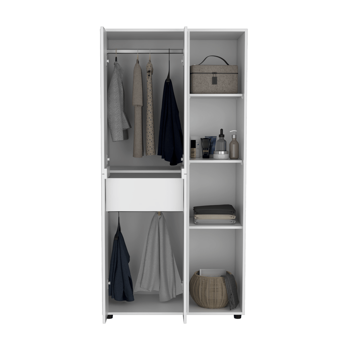 Closet Misuri Blanco 90x182cm con Un Cajón y Siete Compartimientos - CLOSETS | Bylmo