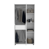 Closet Misuri Blanco 90x182cm con Un Cajón y Siete Compartimientos - CLOSETS | Bylmo