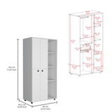 Closet Misuri Blanco 90x182cm con Un Cajón y Siete Compartimientos - CLOSETS | Bylmo