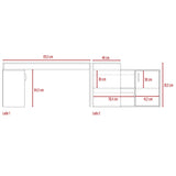 Escritorio En L Axis Blanco 151.5x76.5cm Sin Cajones Y Con Organizador De Libros - ESCRITORIOS | Bylmo